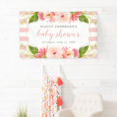 Elegant roze Waterverf Baby Girl Shower Spandoek (Insitu)