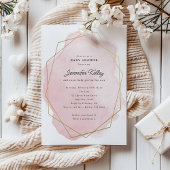 Elegant roze Waterverf Baby shower Kaart