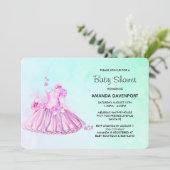 Elegant roze Waterverf ballet Baby shower Kaart (Staand voorkant)