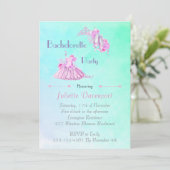 Elegant roze Waterverf Ballet Bachelorette Kaart (Staand voorkant)