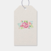 Elegant roze Waterverf bloem Bouquet bedankt Cadeaulabel (Achterkant)