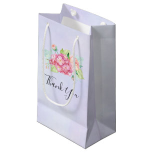 Elegant roze Waterverf bloem Bouquet bedankt Klein Cadeauzakje