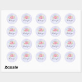 Elegant roze Waterverf bloem Bouquet bedankt Ronde Sticker (Vel)