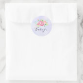 Elegant roze Waterverf bloem Bouquet bedankt Ronde Sticker (Tas)