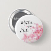 Elegant roze waterverf bloem moeder bruid ronde button 5,7 cm (Voorkant /achterkant)