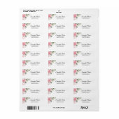 Elegant roze waterverf bloem terugkeer adres etiket (Full Sheet)