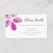 Elegant roze waterverf bloem visitekaartje (Achterkant)