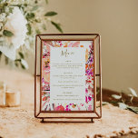 Elegant Roze Waterverf Bloemen Aangepaste Bruiloft Menu<br><div class="desc">Elegant 5x7 Modern Roze en Gouden Waterverf Bloemen Eenvoudig Aangepaste Bruiloft Menu met Witte Achtergrond</div>