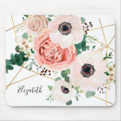 Elegant roze Waterverf bloemen botanisch Muismat (Voorkant)