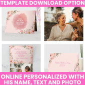 Elegant Roze Waterverf Bloemen Moederdag Kaart