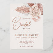 Elegant Roze Waterverf Bloemen Vrijgezellenfeest E Folie Uitnodiging (Voorkant)