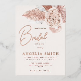 Elegant Roze Waterverf Bloemen Vrijgezellenfeest E Folie Uitnodiging