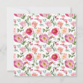 Elegant Roze Waterverf Bloemen Vrijgezellenfeest Kaart (Achterkant)