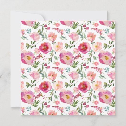 Elegant Roze Waterverf Bloemen Vrijgezellenfeest Kaart (Achterkant)