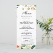 Elegant Roze Waterverf Bloemenframe Menu (Staand voorkant)