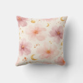 Elegant Roze Waterverf Bloemmotief Kussen (Achterkant)