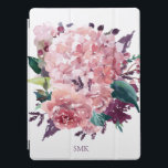 Elegant Roze Waterverf Bold Floral iPad Pro Cover<br><div class="desc">Elegant Roze Waterverf Bold Floral iPad Pro Hoesje met ruimte voor uw monogram of andere tekst. Mooie,  gedurfde waterverf bloemetjes in de tinten lavendel,  pruim en roze.</div>