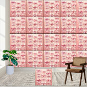 Elegant Roze Waterverf Bows Patroon Behang