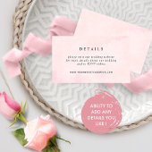 Elegant Roze Waterverf Bruiloft Website / Details Informatiekaartje