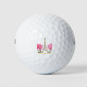 Elegant roze waterverf Eiffeltoren Parijs Golfballen (Voorkant)