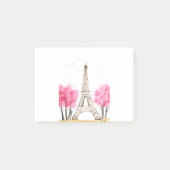 Elegant roze waterverf Eiffeltoren Parijs Post-it® Notes (Voorkant)