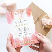 Elegant roze Waterverf en goud | Bevestiging Kaart