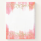Elegant roze Waterverf en goud | Notitieboek (Achterkant)