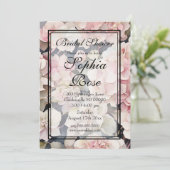 Elegant roze waterverf floraal Vrijgezellenfeest Kaart (Staand voorkant)