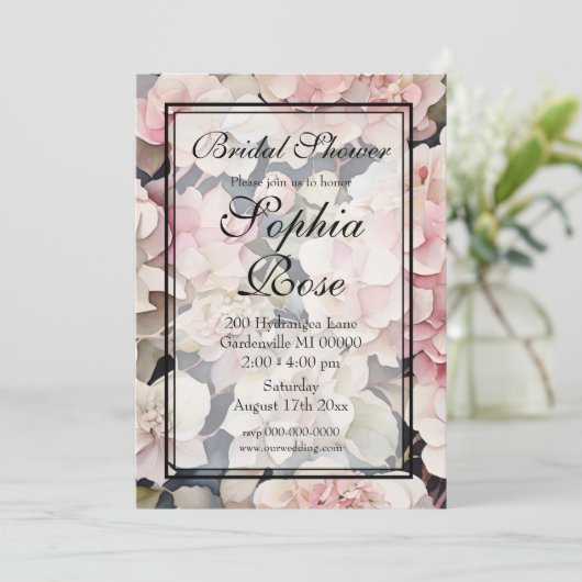 Elegant roze waterverf floraal Vrijgezellenfeest Kaart (Staand voorkant)