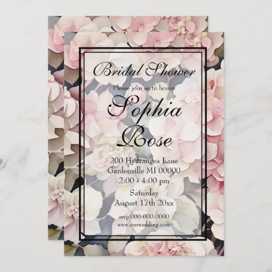 Elegant roze waterverf floraal Vrijgezellenfeest Kaart (Voorkant / Achterkant)