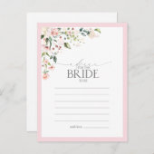 Elegant roze Waterverf Floral advies aan de Bride Briefkaart (Voorkant / Achterkant)