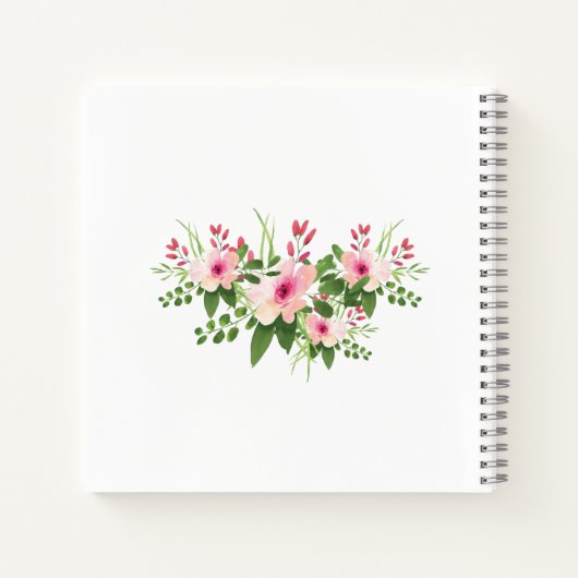 Elegant roze Waterverf Floral Baby shower Guest  Notitieboek (Achterkant)