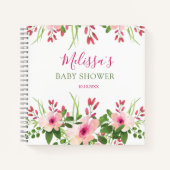 Elegant roze Waterverf Floral Baby shower Guest  Notitieboek (Voorkant)