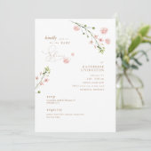 Elegant roze Waterverf Floral Baby shower Kaart (Staand voorkant)