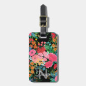 Elegant roze waterverf Floral Bouquet Design Bagagelabel (Voorkant verticaal)