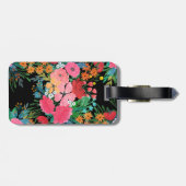 Elegant roze waterverf Floral Bouquet Design Bagagelabel (Achterkant horizontaal)