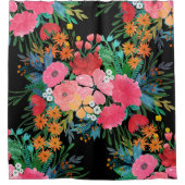 Elegant roze waterverf Floral Bouquet Design Douchegordijn (Voorkant)