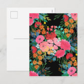 Elegant roze waterverf Floral Bouquet Design Feestdagenkaart (Voorkant / Achterkant)