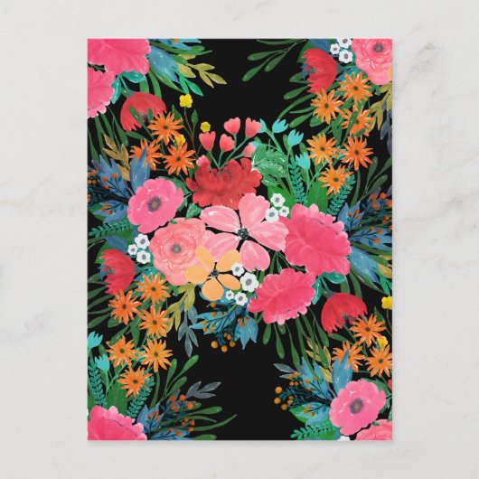 Elegant roze waterverf Floral Bouquet Design Feestdagenkaart (Voorkant)