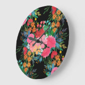 Elegant roze waterverf Floral Bouquet Design Grote Klok (Hoek)