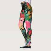 Elegant roze waterverf Floral Bouquet Design Leggings (Links)