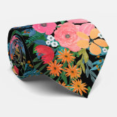 Elegant roze waterverf Floral Bouquet Design Stropdas (Opgerold)