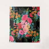 Elegant roze waterverf Floral Bouquet Design Wandkleed (Voorkant)