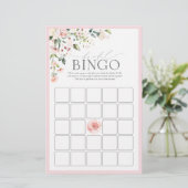 Elegant roze Waterverf Floral Bridal Bingo Game (Staand voorkant)