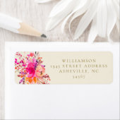 Elegant roze Waterverf Floral Chic Return Address Etiket (Insitu)