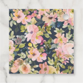 Elegant roze Waterverf Floral Custom Wedding Bedankjes Labels (Achterkant)