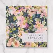 Elegant roze Waterverf Floral Custom Wedding Bedankjes Labels (Voorkant)