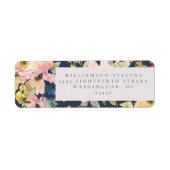 Elegant roze Waterverf Floral Custom Wedding Etiket (Voorkant)