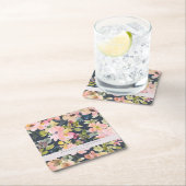 Elegant roze Waterverf Floral Custom Wedding Kartonnen Onderzetters (Insitu)