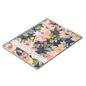 Elegant roze Waterverf Floral Custom Wedding Notitieboek (Linkerzijde)